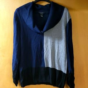 Alfani cowl neck colorblock style sweater, sz XL.